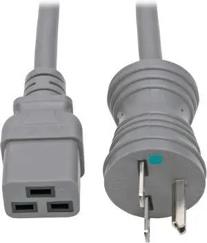 Tripp Lite Hospital-Grade Power Cord (Nema 6-15P to C19), Heavy Duty, 15A, 250V, 14AWG, 6 ft., Grey (P033-006-GY-HG) Tripp Lite Hospital-Grade Power Cord (Nema 6-15P to C19), Heavy Duty, 15A, 250V, 14AWG, 6 ft., Grey (P033-006-GY-HG)