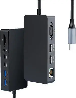 Thunderbolt 4 Dock with 100W Power Supply - 12 in 1 Docking Station with Dual HDMI+VGA for Pro 11/10/9/8/X/7+, Laptop,Go - 2 Year Warranty Thunderbolt 4 Dock with 100W Power Supply - 12 in 1 Docking Station with Dual HDMI+VGA for Pro 11/10/9/8/X/7+, Laptop,Go - 2 Year Warranty