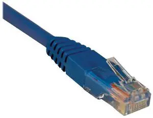 Tripp Lite Eaton Series N002-001-BL Cat5e Ethernet Patch Cable 1 ft, 350MHz 1Gbps, RJ45 Male/Male, UTP Stranded Molded PoE, Blue - Cloud Care Pre-Configured Bundle Eligible (50 Pack) Tripp Lite Eaton Series N002-001-BL Cat5e Ethernet Patch Cable 1 ft, 350MHz 1Gbps, RJ45 Male/Male, UTP Stranded Molded PoE, Blue - Cloud Care Pre-Configured Bundle Eligible (50 Pack)