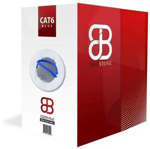Dripstone CAT6 Ethernet Cable 1000ft Bulk Network LAN Wire 23AWG Solid CCA UTP 550MHz High-Speed Internet Cable Streaming, Office, Home Use, Pull Box, CAT 6 Bulk, Stable Connectivity - Dark Blue Dripstone CAT6 Ethernet Cable 1000ft Bulk Network LAN Wire 23AWG Solid CCA UTP 550MHz High-Speed Internet Cable Streaming, Office, Home Use, Pull Box, CAT 6 Bulk, Stable Connectivity - Dark Blue