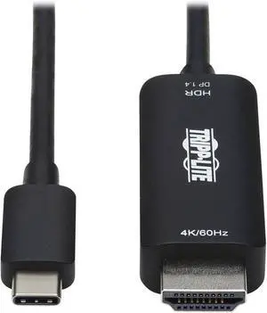 TRIPP LITE USB-C to HDMI Adapter Cable, 4K 60 Hz USB C and Thunderbolt 3 to HDMI Cable Adapter, HDR, HDCP 2.2, DP 1.4 Alt Mode, Black, 3 ft (U444-003-HDR4BE) TRIPP LITE USB-C to HDMI Adapter Cable, 4K 60 Hz USB C and Thunderbolt 3 to HDMI Cable Adapter, HDR, HDCP 2.2, DP 1.4 Alt Mode, Black, 3 ft (U444-003-HDR4BE)