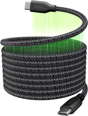 Belkin CAB028qc2MBK USB-C to USB-C Round Cable, 240W 2.0 Magnetic Cable, Fast Charge PD, Heavy Duty, 2M, Black Belkin CAB028qc2MBK USB-C to USB-C Round Cable, 240W 2.0 Magnetic Cable, Fast Charge PD, Heavy Duty, 2M, Black
