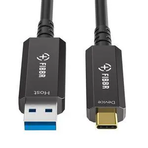 FIBBR Fiber Optic USB 3.2 Cable 10Gbps Ultra Speed USB A to USB C Cable, Ideal for Webcams, VR/AR Gear, Projectors & TVs (16.5ft) FIBBR Fiber Optic USB 3.2 Cable 10Gbps Ultra Speed USB A to USB C Cable, Ideal for Webcams, VR/AR Gear, Projectors & TVs (16.5ft)