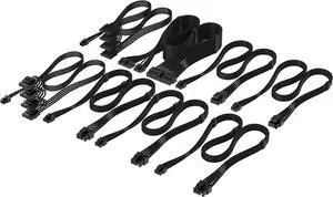 Corsair Elite Premium Type 5 Individual Sleeved PSU Cable Pro Kit Low-Profile Cable Combs, Triple-Mesh Paracord Sleeve, Compatible Type 5 PSUs Black Corsair Elite Premium Type 5 Individual Sleeved PSU Cable Pro Kit Low-Profile Cable Combs, Triple-Mesh Paracord Sleeve, Compatible Type 5 PSUs Black
