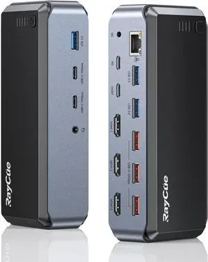 Triple Monitor USB C Docking Station - MacBook Pro Docking Station with Power Adapter for MacBook M1/M2/M3/Windows, HDMI*3, RJ45, 10Gbps USB*5, PD, USB 3.0 * 2 Triple Monitor USB C Docking Station - MacBook Pro Docking Station with Power Adapter for MacBook M1/M2/M3/Windows, HDMI*3, RJ45, 10Gbps USB*5, PD, USB 3.0 * 2