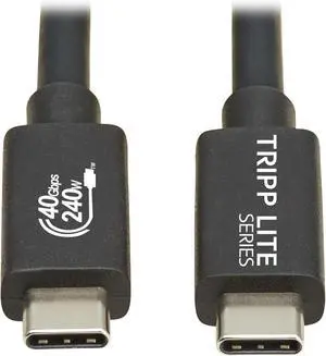Eaton Tripp Lite 40Gbps Certified USB4 Cable 4 ft / 1.2m, 8K@60Hz Video, 240W PD 3.1 Charging, Backwards Compatible, Black, Works with All USB-C/Thunderbolt 3 Devices, 3-Year Warranty (U521-1P2M-BK) Eaton Tripp Lite 40Gbps Certified USB4 Cable 4 ft / 1.2m, 8K@60Hz Video, 240W PD 3.1 Charging, Backwards Compatible, Black, Works with All USB-C/Thunderbolt 3 Devices, 3-Year Warranty (U521-1P2M-BK)