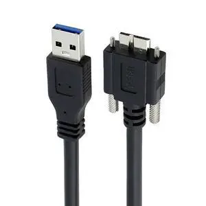 Vision Cable Micro USB3.0 Type-B Dual Screw Locking Panel to Type-A USB3.0 Data 5Gbps Power Cord High Speed Compatible with VR Industrial Camera Computer (3.0m) Vision Cable Micro USB3.0 Type-B Dual Screw Locking Panel to Type-A USB3.0 Data 5Gbps Power Cord High Speed Compatible with VR Industrial Camera Computer (3.0m)