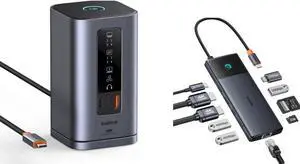 Baseus Spacemate Docking Station, 11-in-1 USB-C Dock for Windows Laptop,Baseus Dual Monitor,10Gbps 10 in 1 Docking Station with 2 HDMI Baseus Spacemate Docking Station, 11-in-1 USB-C Dock for Windows Laptop,Baseus Dual Monitor,10Gbps 10 in 1 Docking Station with 2 HDMI