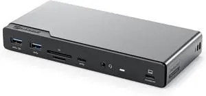 ALOGIC DV4 14-in-1 USB-C Docking Station with 85W PD, Quad Display Support (3 HDMI + DP), USB-C & USB-A Ports, Ethernet, SD/microSD Reader & Audio Jack for Windows & macOS. ALOGIC DV4 14-in-1 USB-C Docking Station with 85W PD, Quad Display Support (3 HDMI + DP), USB-C & USB-A Ports, Ethernet, SD/microSD Reader & Audio Jack for Windows & macOS.