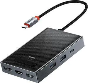 Baseus Docking Station, Quadruple Display 8K@30Hz DisplayPort & 4k HDMI, VGA, USB A 3.0 Ports, USB C 20W Output, 100W PD, USB C Docking Station Compatible for Dell/HP/Mac/Microsoft/ASUS and More Baseus Docking Station, Quadruple Display 8K@30Hz DisplayPort & 4k HDMI, VGA, USB A 3.0 Ports, USB C 20W Output, 100W PD, USB C Docking Station Compatible for Dell/HP/Mac/Microsoft/ASUS and More