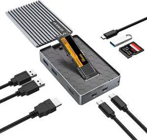 8 in 1 Laptop Docking Station, USB C Docking Station with M.2 Slot, USB 3.1& 2.0 Ports, 4K HDTV Port, SD/TF Reader,for XPS and More 8 in 1 Laptop Docking Station, USB C Docking Station with M.2 Slot, USB 3.1& 2.0 Ports, 4K HDTV Port, SD/TF Reader,for XPS and More