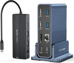 ACASIS USB C Docking Station Dual Monitors with 15-in-1 Laptop Docking Station Dual Monitor ACASIS USB C Docking Station Dual Monitors with 15-in-1 Laptop Docking Station Dual Monitor