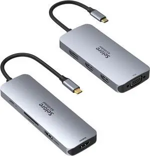 USB C Docking Station Dual Monitor 2HDMI+USB C Hub Multiple Monitor Adapter USB C Docking Station Dual Monitor 2HDMI+USB C Hub Multiple Monitor Adapter