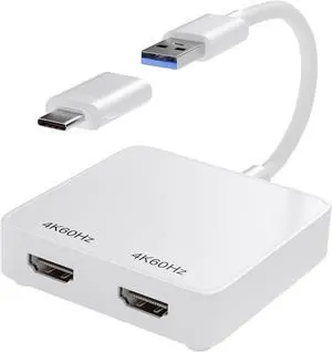 USB C to Dual HDMI Adapter 4K 60Hz - DisplayLink DL6950 Extend/Mirror to Dual Monitors for MacBook M1 M2 M3, Windows 11/10 PC, Android, Chrome OS - Thunderbolt & USB 3.0 A Compatible USB C to Dual HDMI Adapter 4K 60Hz - DisplayLink DL6950 Extend/Mirror to Dual Monitors for MacBook M1 M2 M3, Windows 11/10 PC, Android, Chrome OS - Thunderbolt & USB 3.0 A Compatible