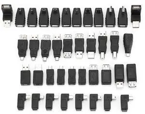 USB Adapter Kit, 40Pack Plug and Play Angled Mini Micro Type B Male Female Converters Connectors Type C Female to Micro USB Male Adapter for USB 2.0 Adapters USB Adapter Kit, 40Pack Plug and Play Angled Mini Micro Type B Male Female Converters Connectors Type C Female to Micro USB Male Adapter for USB 2.0 Adapters