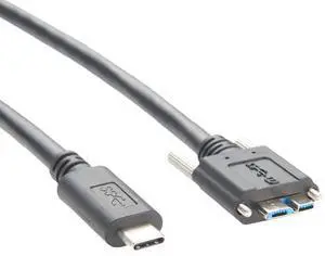 Screw Locking Panel Mount USB C to Micro USB 3.0 Cable USB3.1 Gen2.2 Type C to Micro B Cord for Machine Vision Industrial Camera Hard Disk Image Transmission (4.8M/16FT) Screw Locking Panel Mount USB C to Micro USB 3.0 Cable USB3.1 Gen2.2 Type C to Micro B Cord for Machine Vision Industrial Camera Hard Disk Image Transmission (4.8M/16FT)