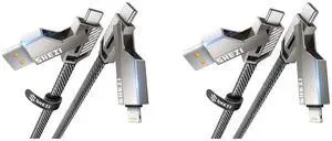 4-in-1 5FT 45W USB C Cable (Grey) with 5FT 60W USB C Cable (Grey) Bundle 4-in-1 5FT 45W USB C Cable (Grey) with 5FT 60W USB C Cable (Grey) Bundle