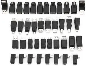 AYNEFY 40-Pack Mini USB 2.0 to Micro USB Adapter Angled Type B Male to Female Converter for Charging & Data Transfer, Compact USB-A to Micro-B Adapter AYNEFY 40-Pack Mini USB 2.0 to Micro USB Adapter Angled Type B Male to Female Converter for Charging & Data Transfer, Compact USB-A to Micro-B Adapter