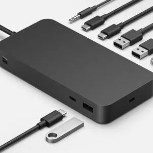 Microsoft Surface Thunderbolt 4 Dock, High-Speed USB4 Hub with Dual 4K 60Hz Monitor Support, 96W Power Delivery, Multi-Device Compatibility, 5 USB Ports, Ethernet, Black Microsoft Surface Thunderbolt 4 Dock, High-Speed USB4 Hub with Dual 4K 60Hz Monitor Support, 96W Power Delivery, Multi-Device Compatibility, 5 USB Ports, Ethernet, Black