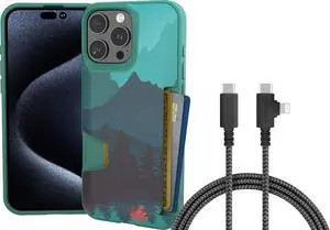 Smartish iPhone 16 Pro Max Wallet Case + USB C Lightning Cable Combo - 6 Foot Fabric Wrapped Fast Charging Cable + Hidden Card Slot Cover Compatible with Apple iPhone 16 Pro Max Smartish iPhone 16 Pro Max Wallet Case + USB C Lightning Cable Combo - 6 Foot Fabric Wrapped Fast Charging Cable + Hidden Card Slot Cover Compatible with Apple iPhone 16 Pro Max