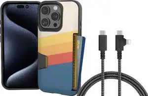 Smartish iPhone 16 Pro Wallet Case + USB C Lightning Cable Combo - 6 Foot Fabric Wrapped Fast Charging Cable + Hidden Card Slot Cover Compatible with Apple iPhone 16 Pro Smartish iPhone 16 Pro Wallet Case + USB C Lightning Cable Combo - 6 Foot Fabric Wrapped Fast Charging Cable + Hidden Card Slot Cover Compatible with Apple iPhone 16 Pro