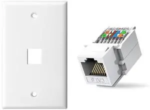 50-Pack Cat6 Tool-Less RJ45 Keystone Jack and 10-Pack Ethernet Keystone Wall Plate 50-Pack Cat6 Tool-Less RJ45 Keystone Jack and 10-Pack Ethernet Keystone Wall Plate