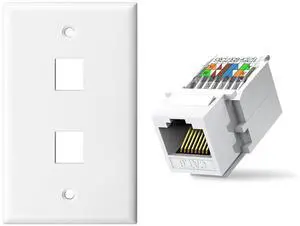 50-Pack Cat6 Tool-Less RJ45 Keystone Jack and 2 Port Ethernet Keystone Wall Plate10-Pack 50-Pack Cat6 Tool-Less RJ45 Keystone Jack and 2 Port Ethernet Keystone Wall Plate10-Pack