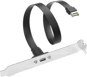 USB Type C Extension Adapter 20Gbps USB3 2 Gen2x2 20Pin Motherboard to Type C Flat with Full Profile PCIe Bracket 0 5M USB Type C Extension Adapter 20Gbps USB3 2 Gen2x2 20Pin Motherboard to Type C Flat with Full Profile PCIe Bracket 0 5M