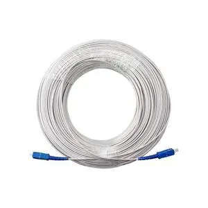 Single Mode Indoor Drop Fiber Optic Cable - 1 Core with 2 Steel Wires for Reliable Communication(White,Lc UPC 350m) Single Mode Indoor Drop Fiber Optic Cable - 1 Core with 2 Steel Wires for Reliable Communication(White,Lc UPC 350m)