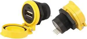 LU22 Waterproof Data Adapter Female Socket Panel Mount Double Head Coupler USB2.0 USB3.0 Type A USB Connector + Flap(USB2.0 Solder 2.0mm,Plastic Nut,White Cap) LU22 Waterproof Data Adapter Female Socket Panel Mount Double Head Coupler USB2.0 USB3.0 Type A USB Connector + Flap(USB2.0 Solder 2.0mm,Plastic Nut,White Cap)