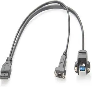 Dual USB 3.0 3.1 for Type-C Female to Motherboard IDC 20Pin Header Screw Panel Mount Front Panel Y Splitter for Computer Internal Tablet Printer Scanner(2PCS) Dual USB 3.0 3.1 for Type-C Female to Motherboard IDC 20Pin Header Screw Panel Mount Front Panel Y Splitter for Computer Internal Tablet Printer Scanner(2PCS)