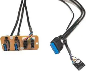 ZHANGLH 73cm 2-Port USB 3.0 19Pin 3.5mm HD Audio Standing Socket Interface Motherboard Extension Cable Chassis Front Panel 65x27mm ZHANGLH 73cm 2-Port USB 3.0 19Pin 3.5mm HD Audio Standing Socket Interface Motherboard Extension Cable Chassis Front Panel 65x27mm