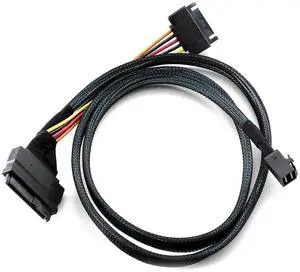 Built-in 12G S-AS HD to U.2 / SFF-8643 to SFF-8639 Cable 0.5M with 15-Pin SATA Power Supply, Suitable for U.2 SSD Built-in 12G S-AS HD to U.2 / SFF-8643 to SFF-8639 Cable 0.5M with 15-Pin SATA Power Supply, Suitable for U.2 SSD