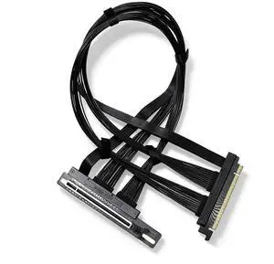 PCIe 5.0 X16 Riser Cable Right Angle Left Angle Straight Flexible Bundle Cable for AI Server 50-60 CM Length Black and White (Black, Right Angle 50cm) PCIe 5.0 X16 Riser Cable Right Angle Left Angle Straight Flexible Bundle Cable for AI Server 50-60 CM Length Black and White (Black, Right Angle 50cm)