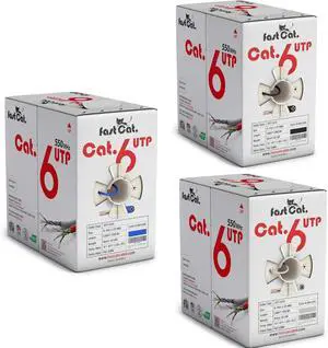 Cat 6 Ethernet Cable 1000ft CMR - Bundle of 3-23 AWG, CMR, Insulated Solid Bare Copper Wire- 550MHZ / 10 Gigabit Speed UTP LAN Cat6 Cable 1000ft(Blue, Black & White) Cat 6 Ethernet Cable 1000ft CMR - Bundle of 3-23 AWG, CMR, Insulated Solid Bare Copper Wire- 550MHZ / 10 Gigabit Speed UTP LAN Cat6 Cable 1000ft(Blue, Black & White)