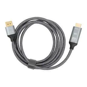 DisplayPort 1.4 to HDMI 2.1 Adapter Cable - 8K Resolution Support, 6 Feet Length for High - Performance Video and Sound Signal DisplayPort 1.4 to HDMI 2.1 Adapter Cable - 8K Resolution Support, 6 Feet Length for High - Performance Video and Sound Signal