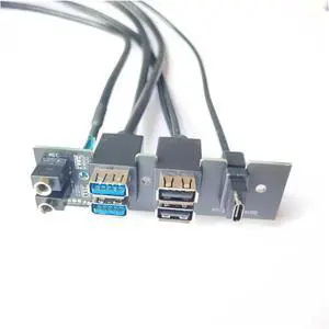 ZHANGLH Motherboard Extension Chassis Front Panel Cable 19Pin 9Pin to Type/C 2-Port USB 2.0 3.0 HD Audio 3.5mm Socket Cord 94mm x 27mm ZHANGLH Motherboard Extension Chassis Front Panel Cable 19Pin 9Pin to Type/C 2-Port USB 2.0 3.0 HD Audio 3.5mm Socket Cord 94mm x 27mm