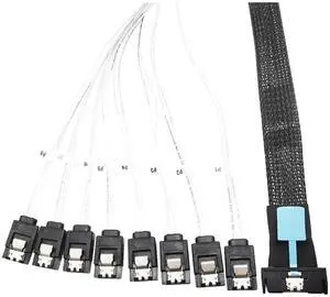 0.5M PCI-E Slimline S-AS SFF-8654 8I to 8X SATA Server Hard Drive Conversion Cable SFF-8654 74P to 8*SATA 7P Cord 0.5M PCI-E Slimline S-AS SFF-8654 8I to 8X SATA Server Hard Drive Conversion Cable SFF-8654 74P to 8*SATA 7P Cord