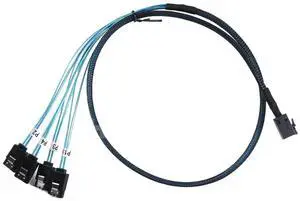 S-AS Cable S-AS SFF-8643 to 4 SATA Cable Connector S-AS SATA Reverse Cable 0.8M S-AS Cable S-AS SFF-8643 to 4 SATA Cable Connector S-AS SATA Reverse Cable 0.8M