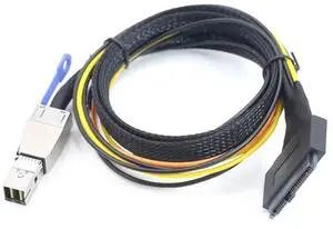 S-AS HD SFF-8644 to U.2 SFF-8639 Adapter Cable with Power Supply Open Cable S-AS HD SFF-8644 to U.2 SFF-8639 Adapter Cable with Power Supply Open Cable