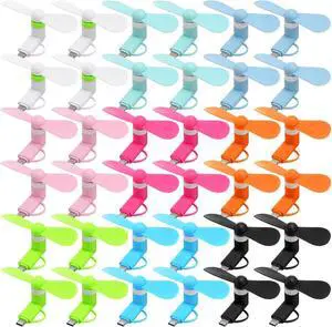 Aurelema 36 Pcs Mini Cell Phone Fan 2-in-1 USB C Cooling Mini USB Fan Compatible with Type C, Smartphone, Tablet Portable and Powerful Summer Accessories (9 Colors) Aurelema 36 Pcs Mini Cell Phone Fan 2-in-1 USB C Cooling Mini USB Fan Compatible with Type C, Smartphone, Tablet Portable and Powerful Summer Accessories (9 Colors)