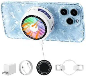 Ai Phone Cooler 3-Second Cooling Magnetic Cooler for Gaming Portable Phone Radiator Variable Frequency Temperature Control Anti-Condensation Cool Fan for iPhone/Android Ai Phone Cooler 3-Second Cooling Magnetic Cooler for Gaming Portable Phone Radiator Variable Frequency Temperature Control Anti-Condensation Cool Fan for iPhone/Android
