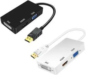 Displayport DP to DVI VGA HDTV 3IN1 Adapter Converter Cable for Projector TV Computer PC(White) Displayport DP to DVI VGA HDTV 3IN1 Adapter Converter Cable for Projector TV Computer PC(White)