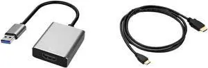 USB to HDMI Converter Type C Adapter VGA Computer External M>oni>tor HD Line TV Projector(USB to 1HDMI for Mac) USB to HDMI Converter Type C Adapter VGA Computer External M>oni>tor HD Line TV Projector(USB to 1HDMI for Mac)