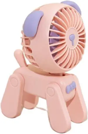 Quiet Performance Cute Pet Dog Shape Mini Fan USB Rechargeable Pocket Handheld For Office Easy to Carry(Pink) Quiet Performance Cute Pet Dog Shape Mini Fan USB Rechargeable Pocket Handheld For Office Easy to Carry(Pink)