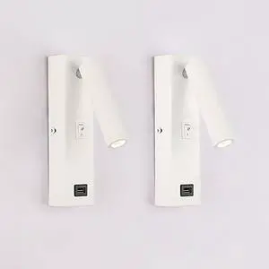 2 Packs Wall Lights Bedroom Bedside Reading Lamp - 3W Headboard Light with USB Charging Port and Switch Modern Indoor Lighting for Hallway Aisle Stairs (White-3000 K) (Blac(White3000 K) 2 Packs Wall Lights Bedroom Bedside Reading Lamp - 3W Headboard Light with USB Charging Port and Switch Modern Indoor Lighting for Hallway Aisle Stairs (White-3000 K) (Blac(White3000 K)