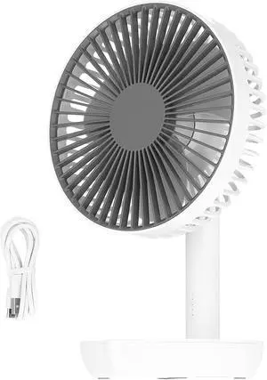 Oscillating Desk Fan Rechargeable Portable USB Desk Fan 5 Speed Quiet for Home Office School White (White) Oscillating Desk Fan Rechargeable Portable USB Desk Fan 5 Speed Quiet for Home Office School White (White)