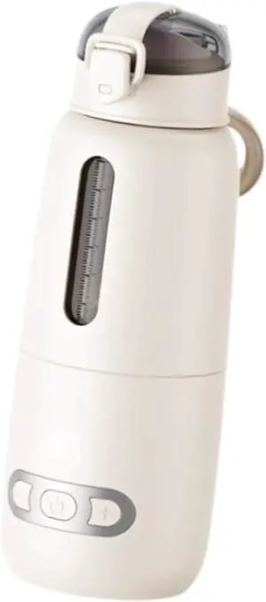 Thermostatic Mug Fast Warming Water Bottle Electric USB Rechargeable Milk Warmer Portable Glass Warmer Designed for Travel Home Gift Giving, Beige 300ml Thermostatic Mug Fast Warming Water Bottle Electric USB Rechargeable Milk Warmer Portable Glass Warmer Designed for Travel Home Gift Giving, Beige 300ml