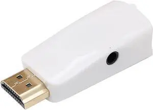 HDMI-Compatible to V/GA Converter with 3.5mm Ja-ck Cord Male to Famale HD 1080P Adapter for TV PC Laptops Display Projector(White no Cable) HDMI-Compatible to V/GA Converter with 3.5mm Ja-ck Cord Male to Famale HD 1080P Adapter for TV PC Laptops Display Projector(White no Cable)