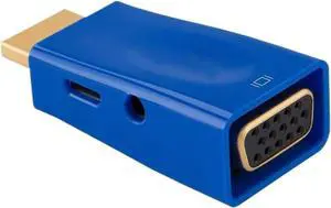 HDMI to V/GA Adapter with &Power Port 1080P Active Male to Female Converter for P;S/5 P;S/4 PC M>oni>tor(Blue) HDMI to V/GA Adapter with &Power Port 1080P Active Male to Female Converter for P;S/5 P;S/4 PC M>oni>tor(Blue)